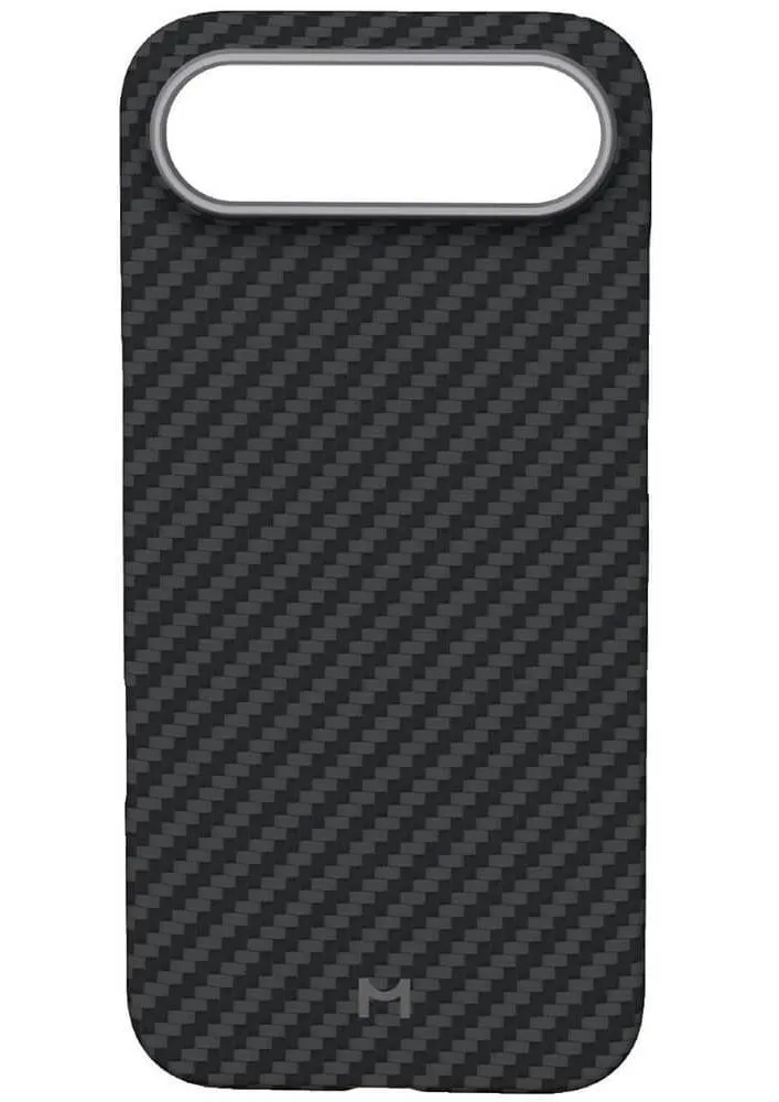 Безрамочный чехол Magssory для iPhone 17 Air, кевлар, MagSafe, черный