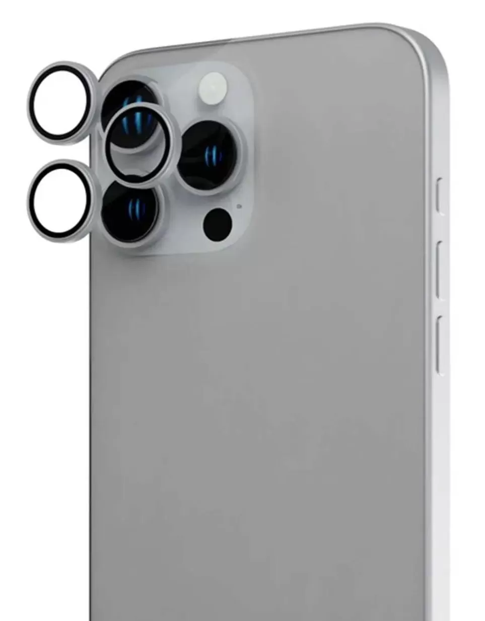 Защитное стекло камеры BlueO на iPhone 15 Pro, серый