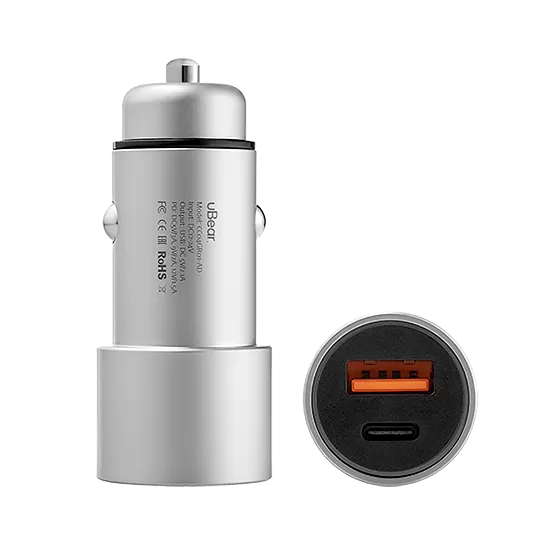 Автомобильное зарядное устройство uBear Ride USB-A + USB-C, PD, 20Вт
