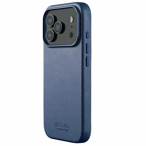 Чехол Mujjo Leather для iPhone 17 Pro, глубокий синий