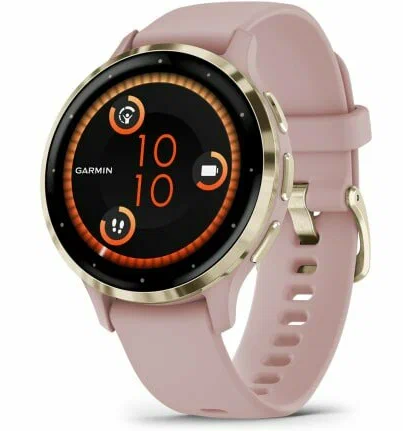 Умные часы Garmin Venu 3S 41 мм, золотистый с розовым ремешком (010-02785-03) 