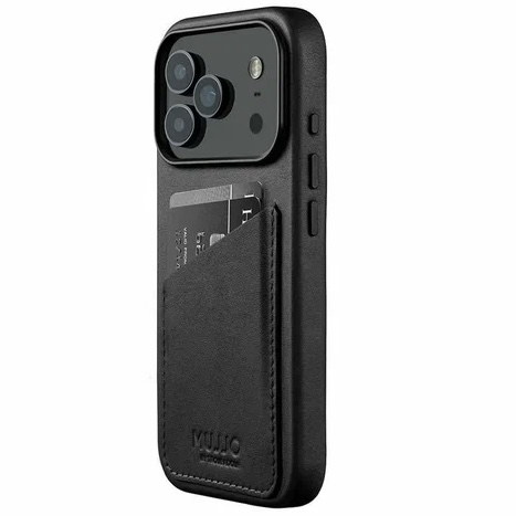 Чехол Mujjo Wallet Leather для iPhone 17 Pro Max, черный