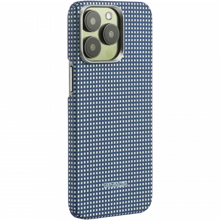 Чехол Pitaka Fusion Weaving MagEZ Case 5 для iPhone 15 Pro Мах, голубой