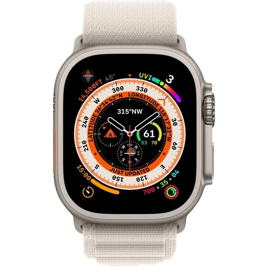 Apple Watch Ultra 49 мм, ремешок Alpine цвета «сияющая звезда», размер L