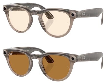 Умные очки RayBan Meta Headliner M, глянцевая оправа цветом теплый камень/фотохромные линзы шафраново-желтые (RW 4009)