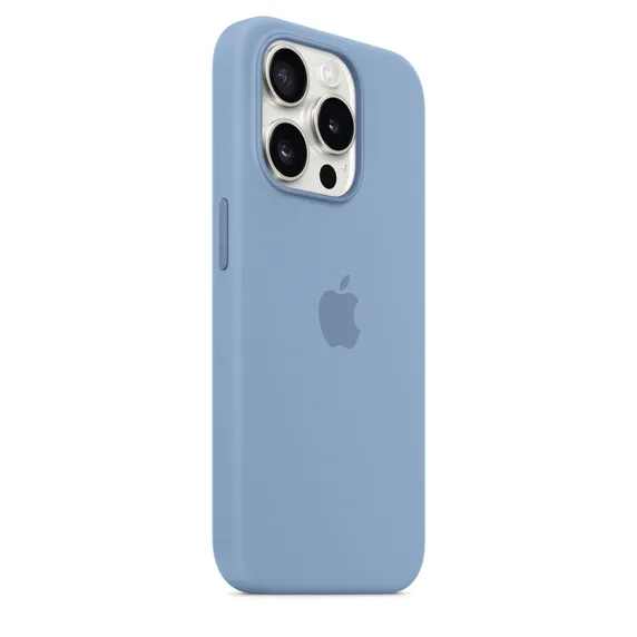 Чехол оригинальный силиконовый MagSafe iPhone 15 Pro, зимний синий