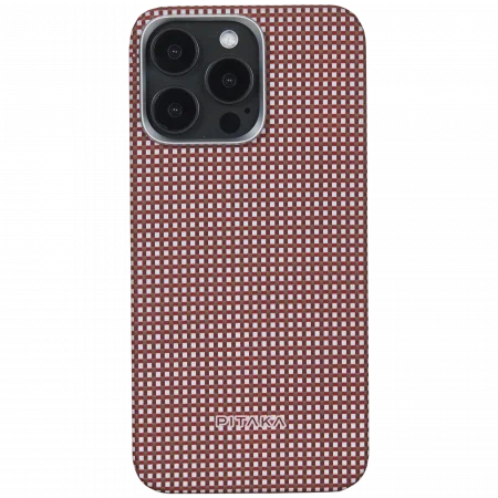 Чехол Pitaka Fusion Weaving MagEZ Case 5 для iPhone 15 Pro Мах, розовый