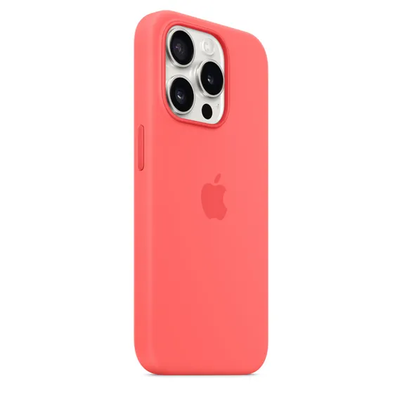 Чехол оригинальный силиконовый MagSafe iPhone 15 Pro, гуава