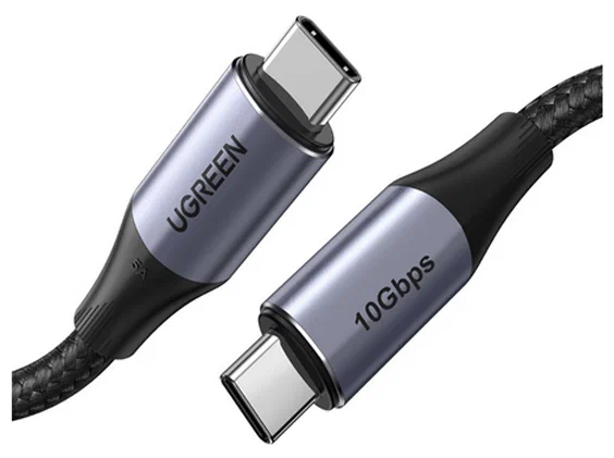Кабель UGREEN UNO 5A Type-C to Type-C 3m, серо-черный