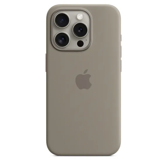Чехол оригинальный силиконовый MagSafe iPhone 15 Pro, глина