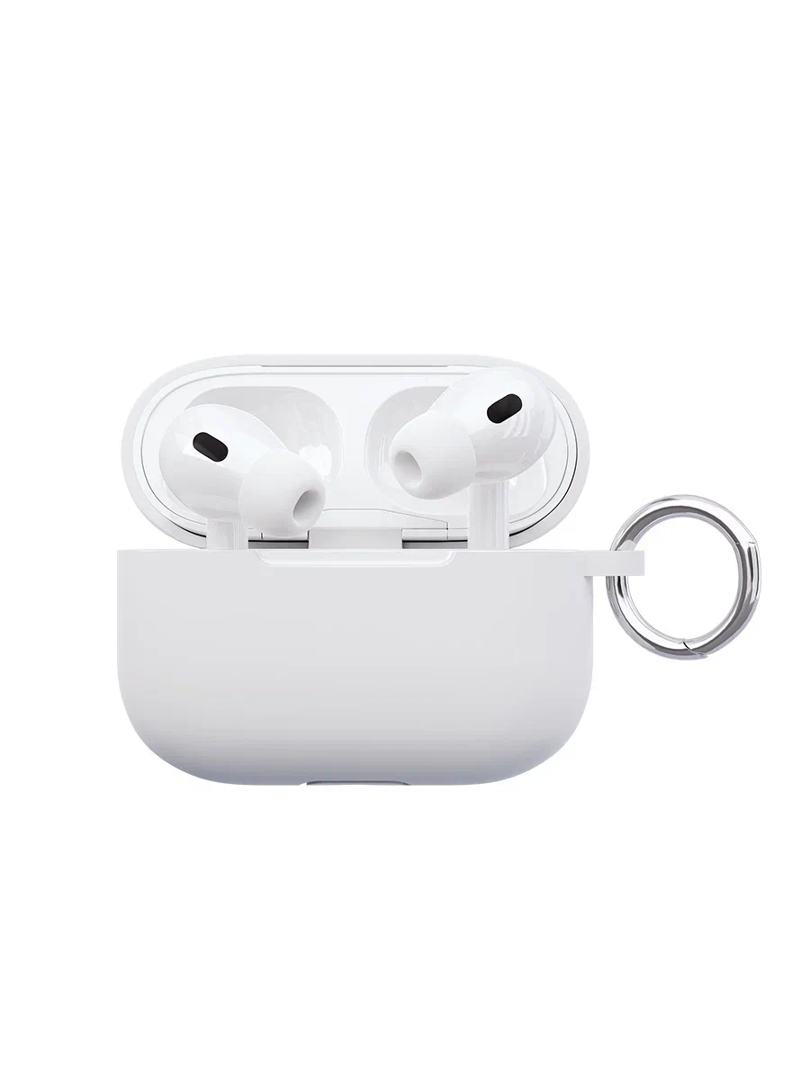 Чехол силиконовый "vlp" Soft Touch, с кольцом, для AirPods Pro 2, белый