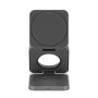 Беспроводное зарядное устройство uBear Balance 3 в 1 MagSafe 25 Вт, серый