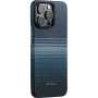 Чехол Pitaka Fusion Weaving MagEZ Case 4 для iPhone 15 Pro Max, синий/голубой