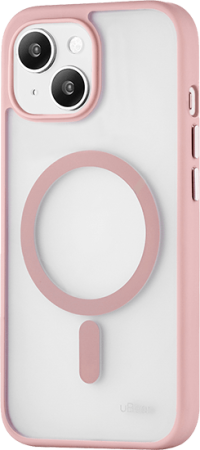 Чехол защитный uBear Cloud Mag Case, iPhone 15, MagSafe, усиленный, розовый