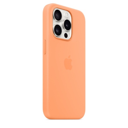 Чехол силиконовый MagSafe iPhone 15 Pro, оранжевый