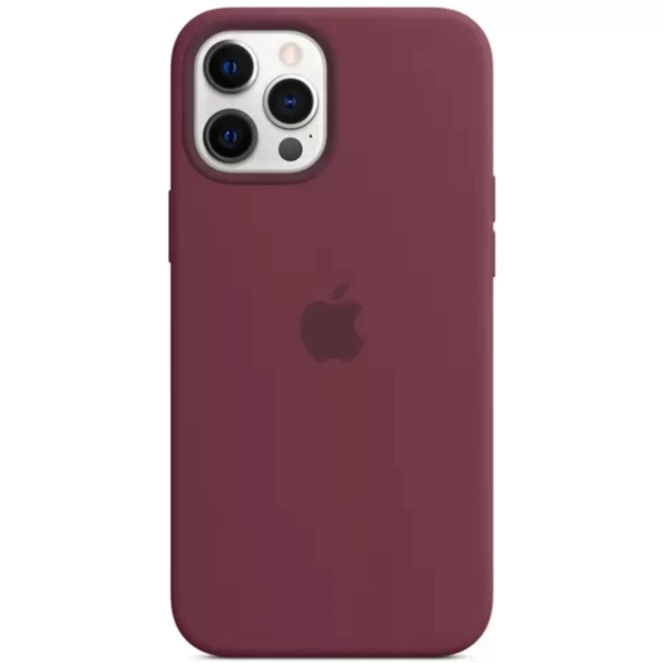 Чехол силиконовый MagSafe iPhone 12 Pro Max, бордовый