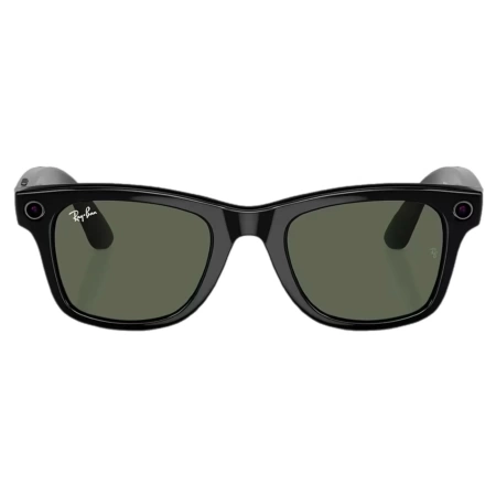 Ray-Ban Meta Wayfarer RW4008 (Глянцевая черная оправа, линзы зеленые), размер L