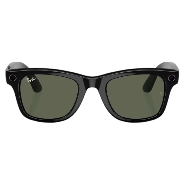 Ray-Ban Meta Wayfarer RW4008 (Глянцевая черная оправа, линзы зеленые), размер L