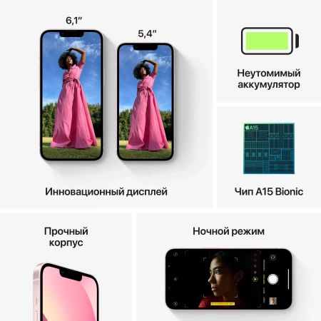 Apple iPhone 13 128 ГБ, розовый