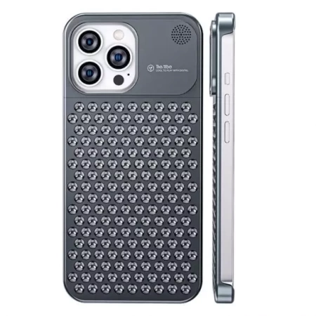 Алюминиевый чехол в стиле Mac Pro для iPhone 15 Pro, серый космос