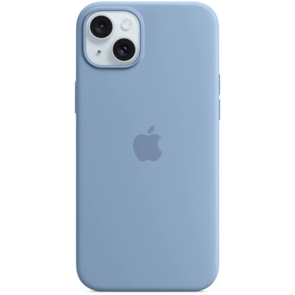 Чехол силиконовый MagSafe iPhone 15 Plus, голубой