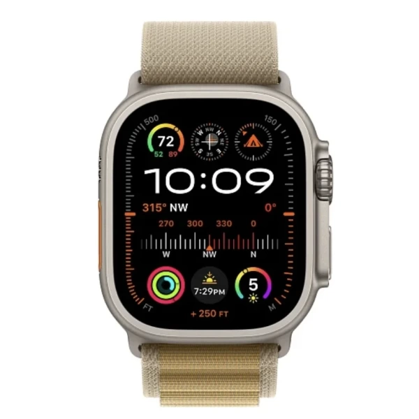 Apple Watch Ultra 2 2024 49 мм, корпус из натурального титана, ремешок Alpine песочного цвета, размер L