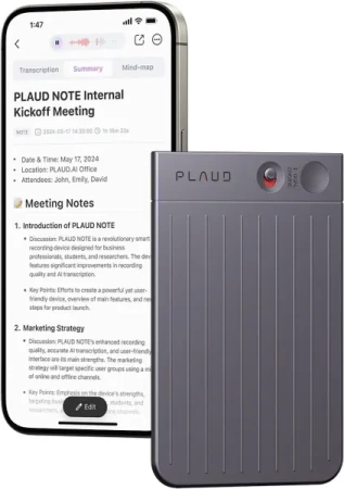 Диктофон Plaud Note с поддержкой ChatGPT, черный