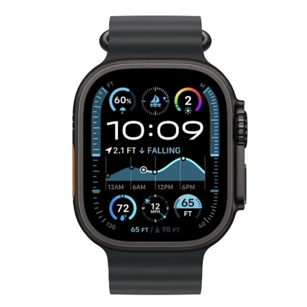 Apple Watch Ultra 2 2024 49 мм, корпус из черного титана, ремешок Ocean черного цвета