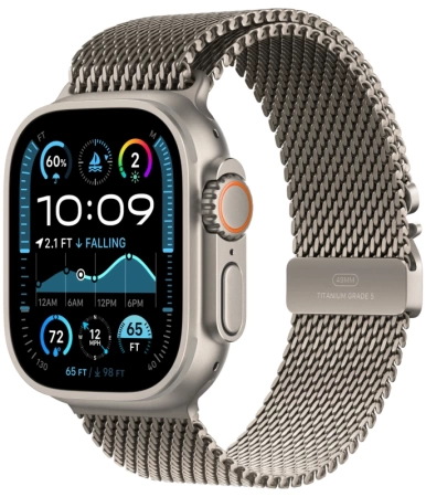 Apple Watch Ultra 2 2024 49 мм, ремешок Milanese бежевого цвета, размер M
