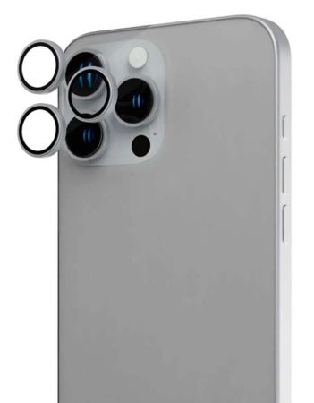 Защитное стекло камеры BlueO на iPhone 15 Pro, серый