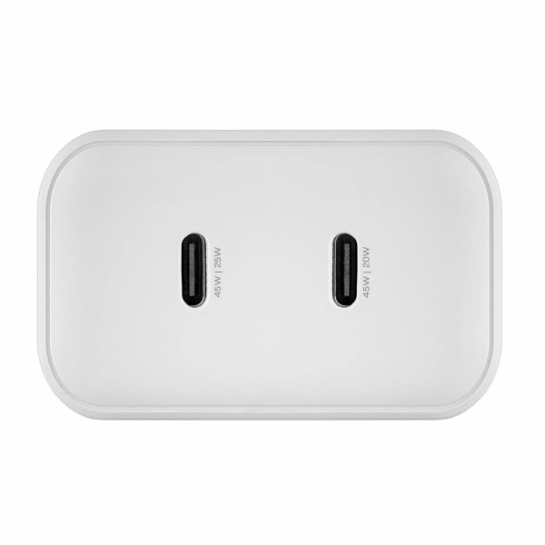 Сетевое зарядное устройство uBear 2 ports USB-C, Wall charger Bridge 45W WC27WHPD45-2C, белый