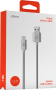 Кабель зарядный USB-C USB-A в стальной оплетке, серебро