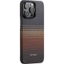 Чехол Pitaka Fusion Weaving MagEZ Case 4 iPhone 15 Pro, фиолетовый/оранжевый