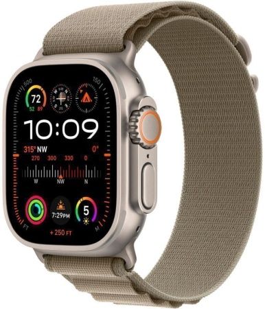 Apple Watch Ultra 2 49 мм, ремешок Alpine  оливкового цвета, размер L