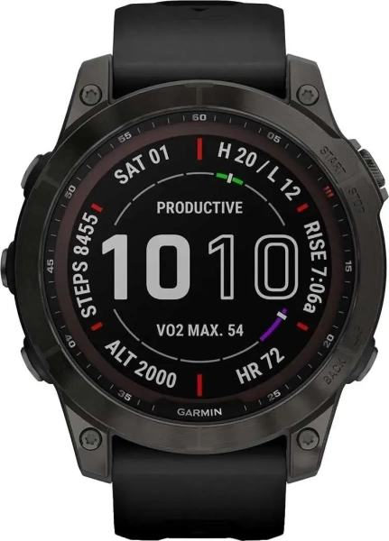 Умные часы Garmin Fenix 7 Sapphire Solar, серый (010-02540-21)