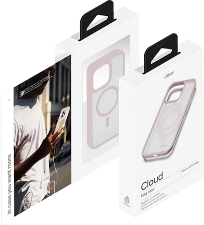 Чехол защитный uBear Cloud Mag Case, iPhone 15 Pro, MagSafe, розовый