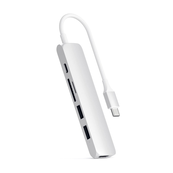 USB-C адаптер Satechi Type-C Slim Multiport Adapter V2, серебристый