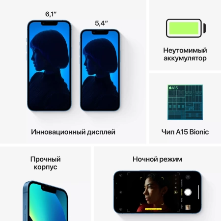 Apple iPhone 13 mini 128 ГБ, синий