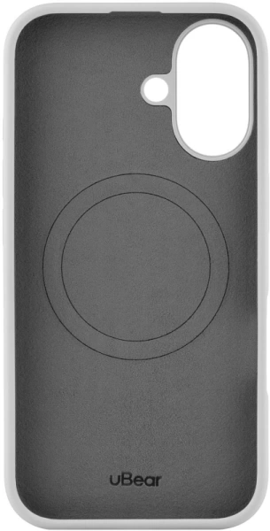 Чехол силиконовый MagSafe uBear  iPhone 16, светло-серый