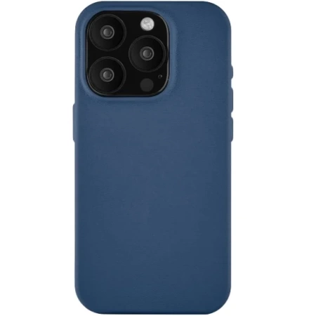 Чехол кожаный MagSafe uBear Capital iPhone 16 Pro Max, синий