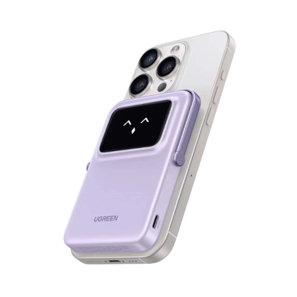 Внешний аккумулятор UGREEN UNO 5000mAh MIni Magnetic Wireless 20W, фиолетовый