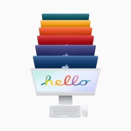 Моноблок Apple iMac 24" Retina 4,5K, M1 (7-core GPU), 8 ГБ, 256 ГБ (MJV93), синий