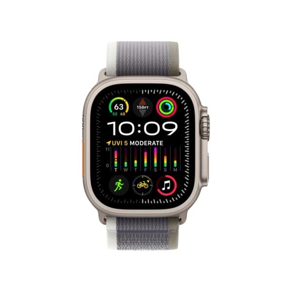 Apple Watch Ultra 2 49 мм, ремешок Trail зеленого/серого цвета, размер S/M