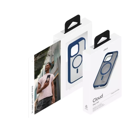 Чехол защитный uBear Cloud Mag Case, iPhone 15 Pro Max MagSafe, синий
