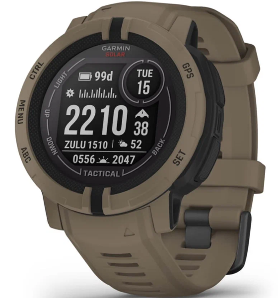 Умные часы Garmin Instinct 2 Solar Tactical 45 мм, коричневый (010-02627-04)