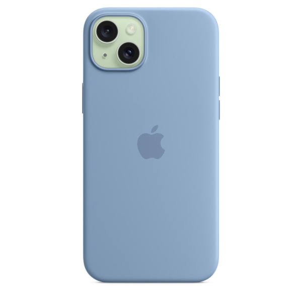 Чехол силиконовый MagSafe iPhone 15 Plus, голубой