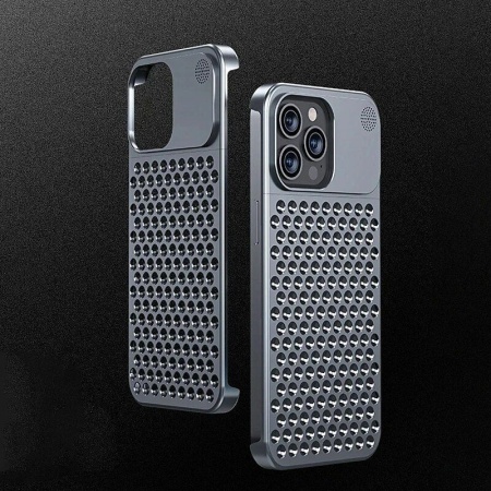 Алюминиевый чехол в стиле Mac Pro для iPhone 15 Pro, серый космос