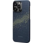 Чехол Pitaka Fusion Weaving MagEZ Case 4 для iPhone 15 Pro Max, синий/зеленый