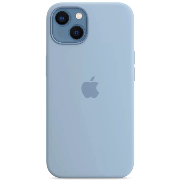 Чехол силиконовый MagSafe на iPhone 13, голубой