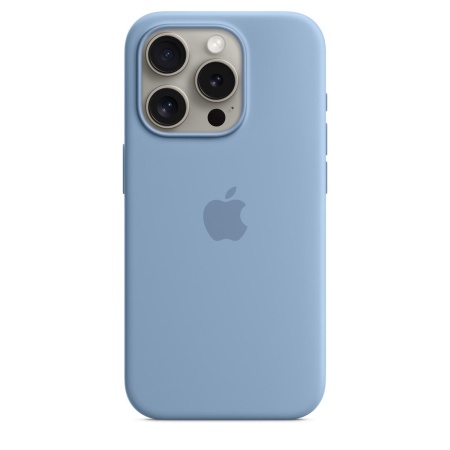 Чехол силиконовый MagSafe iPhone 15 Pro, голубой